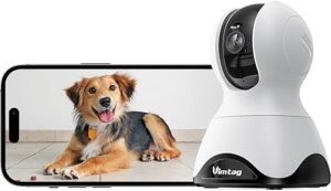 VIMTAG 2.5K QHD Indoor Security Camera, Pet/Dog/Cat/Baby Cam, 2.4G&5Ghz Wireless WiFi, Pan/Tilt Home