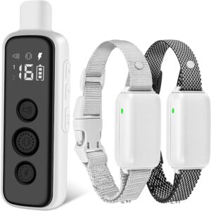 Bousnic Dog Shock Collar for 2 Dogs – (8-120lbs) Waterproof Rechargeable Electric Dog Training Col