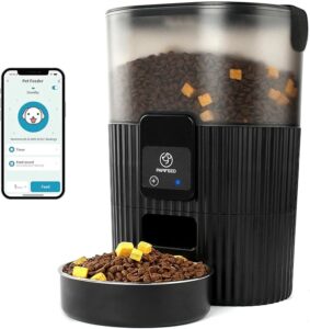 Automatic Cat Feeder, WiFi Pet Feeder for cat/Dog Compatible with Alexa & Echo, 15 Cup Timed Cat Foo