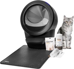 Litter-Robot 4 Core Bundle by Whisker, Black – Automatic, Self-Cleaning Cat Litter Box, Includes L